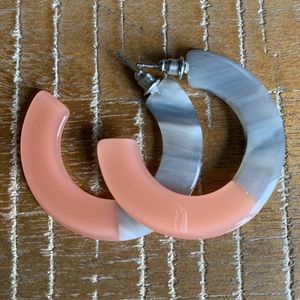 Two Tone Open Hoop Earrings
